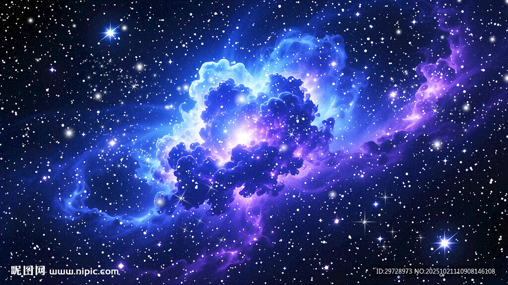 蓝紫色唯美星空