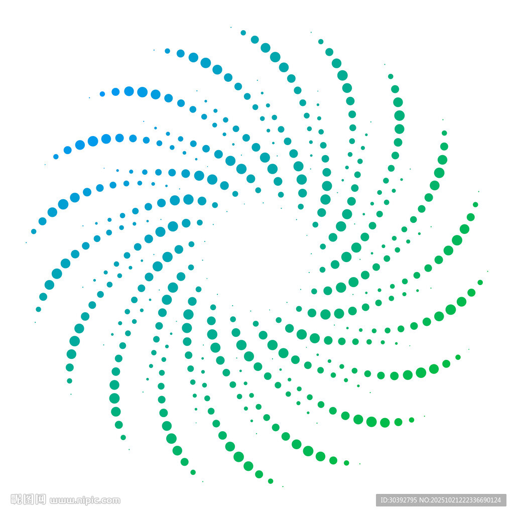 渐变点状螺旋圆点科技元素