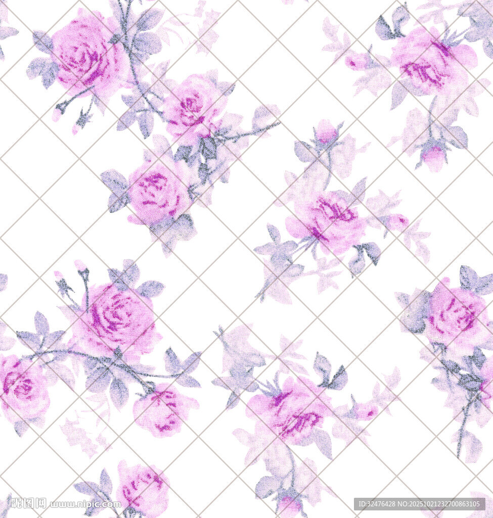 粉色花卉几何图案背景