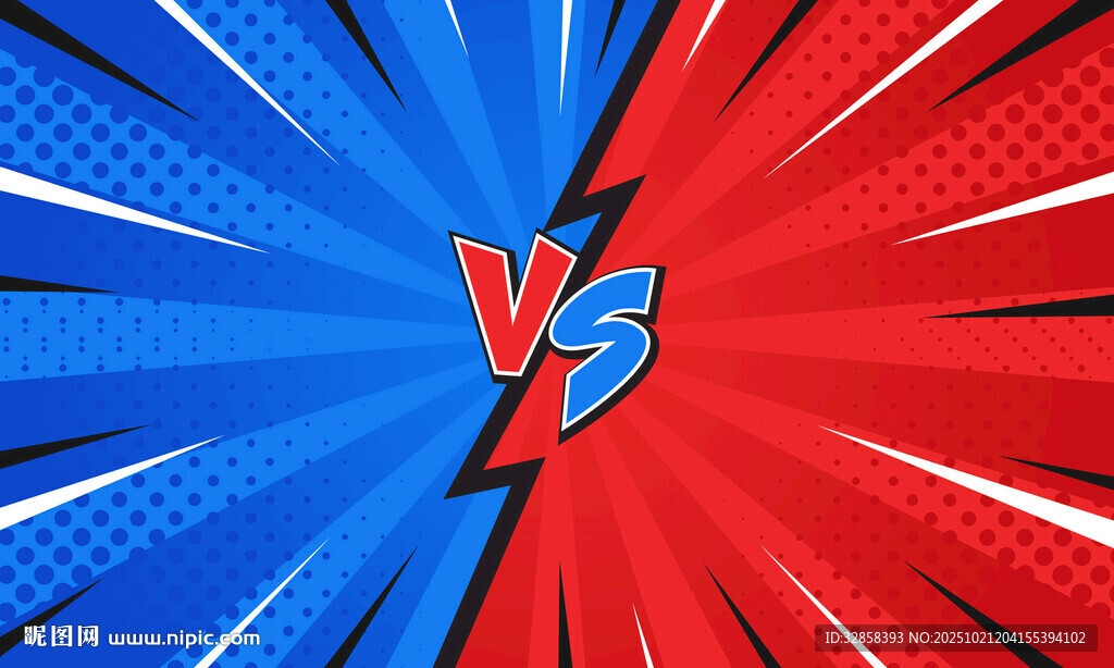 红蓝对决炫彩背景