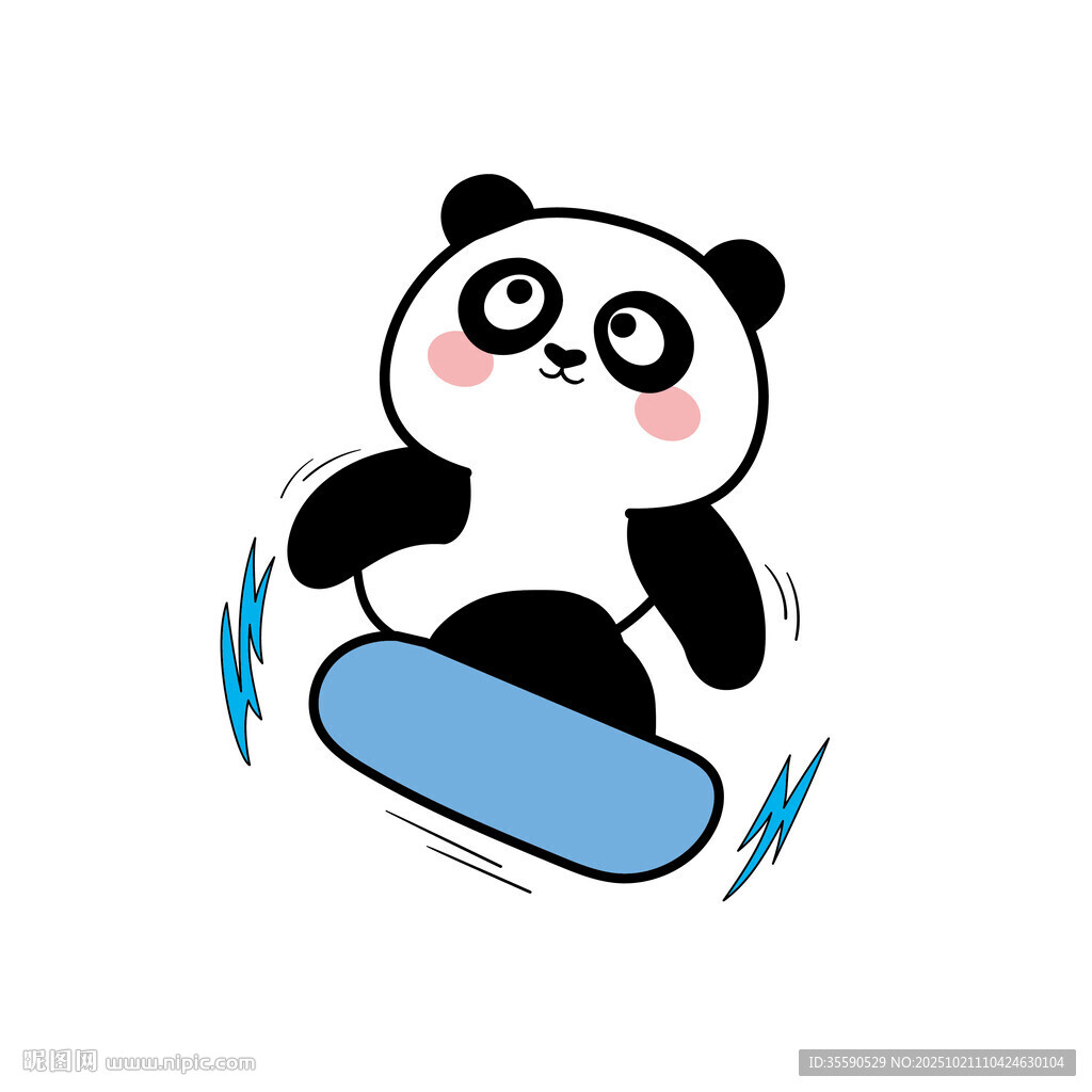 熊猫滑板趣味瞬间