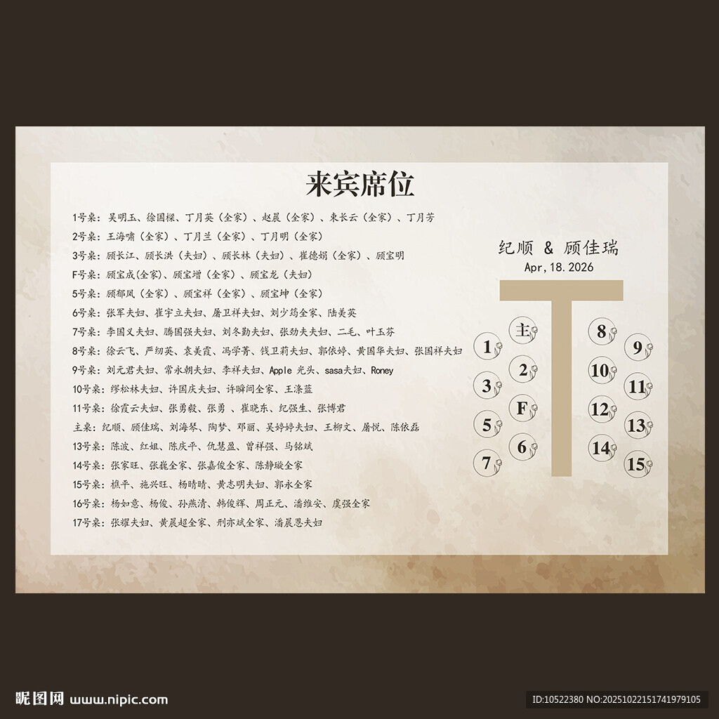 婚礼席位图