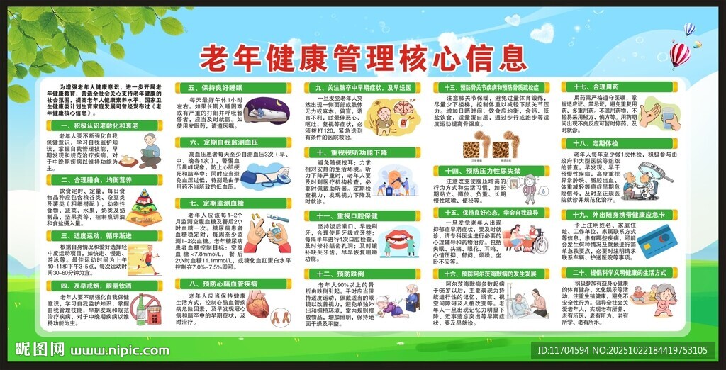 老年健康核心信息宣传栏