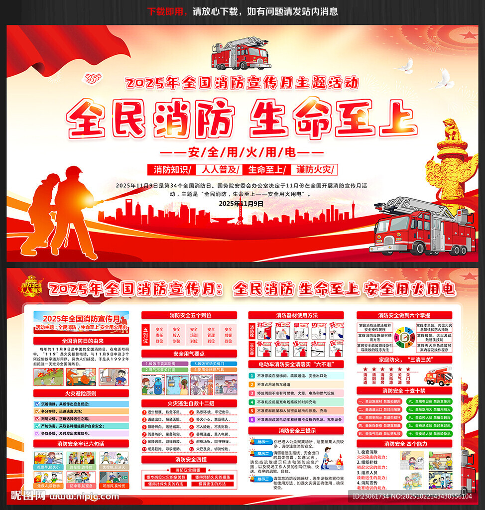 2025年消防宣传月展板