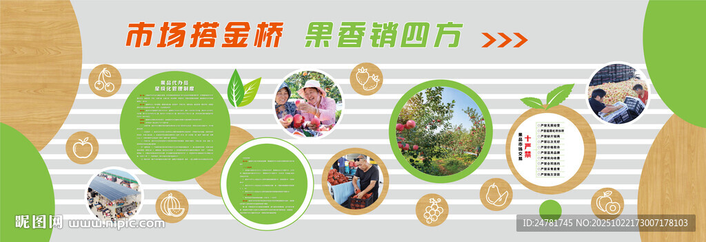 绿色清新新中式果品市场形象墙