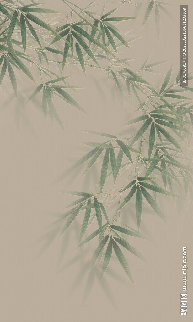 水墨竹叶