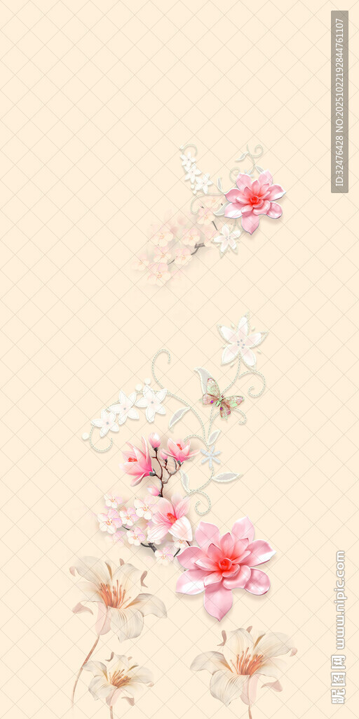 中式花卉图案 淡雅柔美