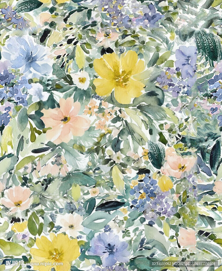 扎染 水彩花 数码