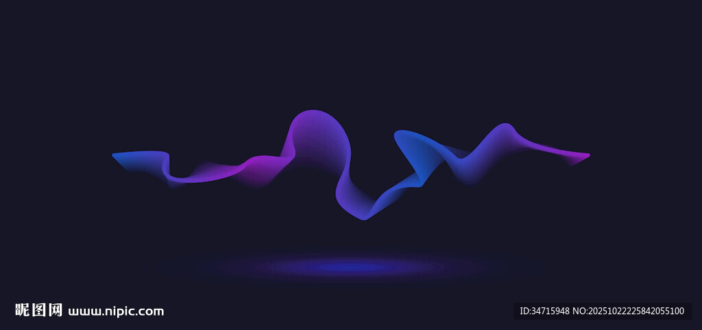 炫彩动态波形矢量图案