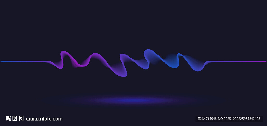 动感炫彩波形矢量线条图案