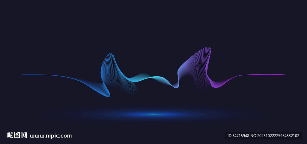 动感炫彩波形矢量图案