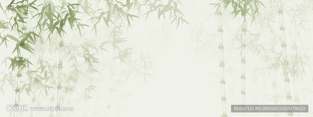 新中式灯箱水墨竹子背景墙