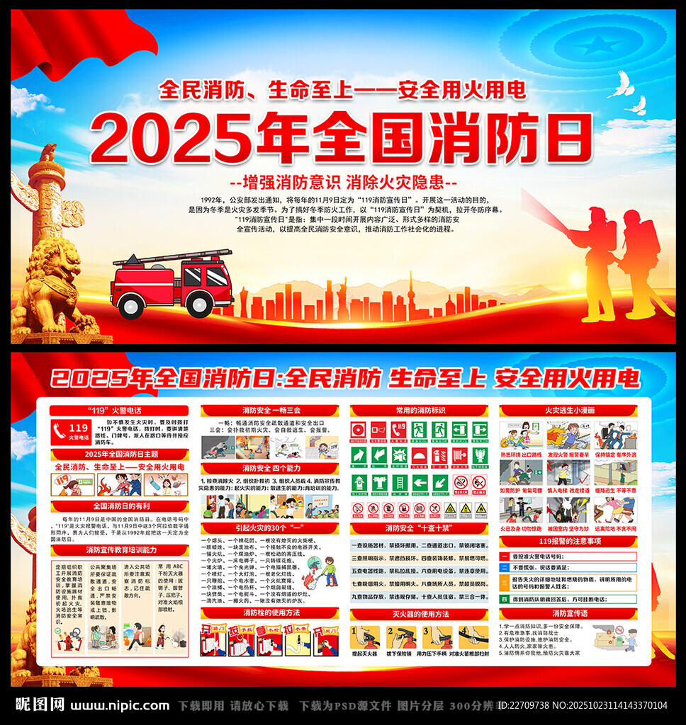 2025年全国消防日展板