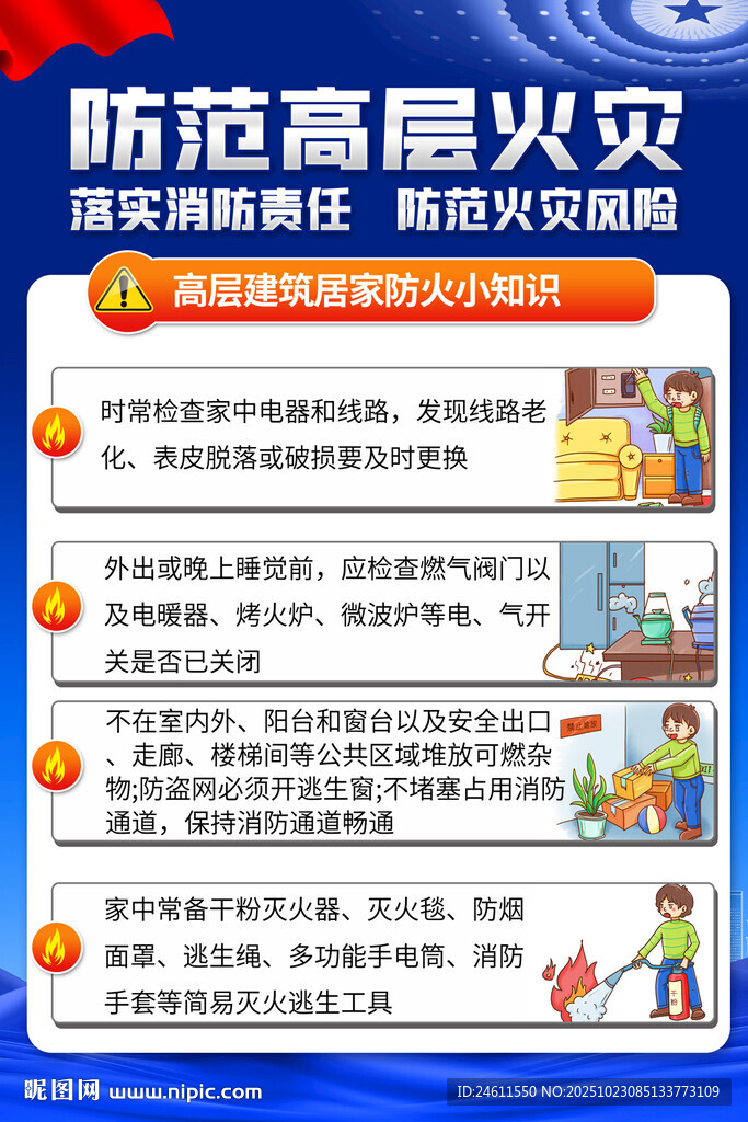 防范高层火灾安全知识海报