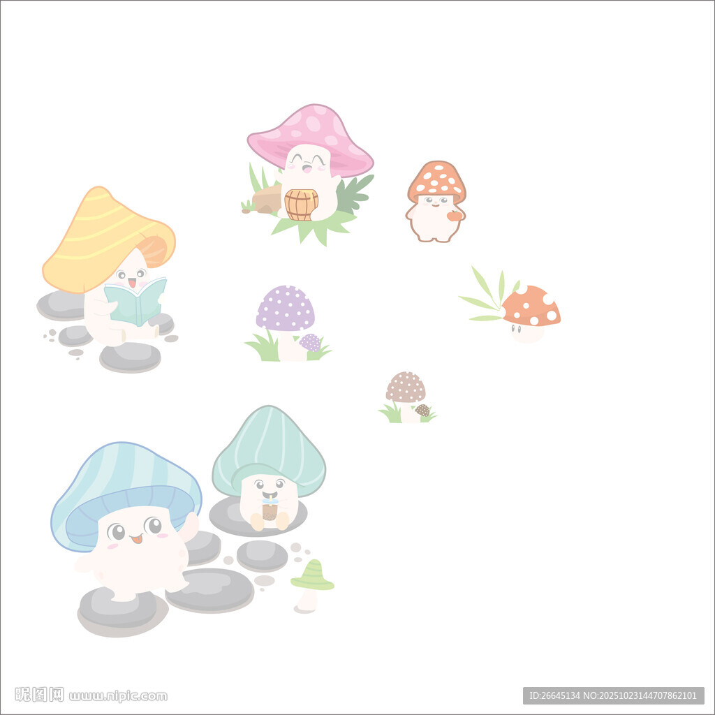 卡通磨菇人