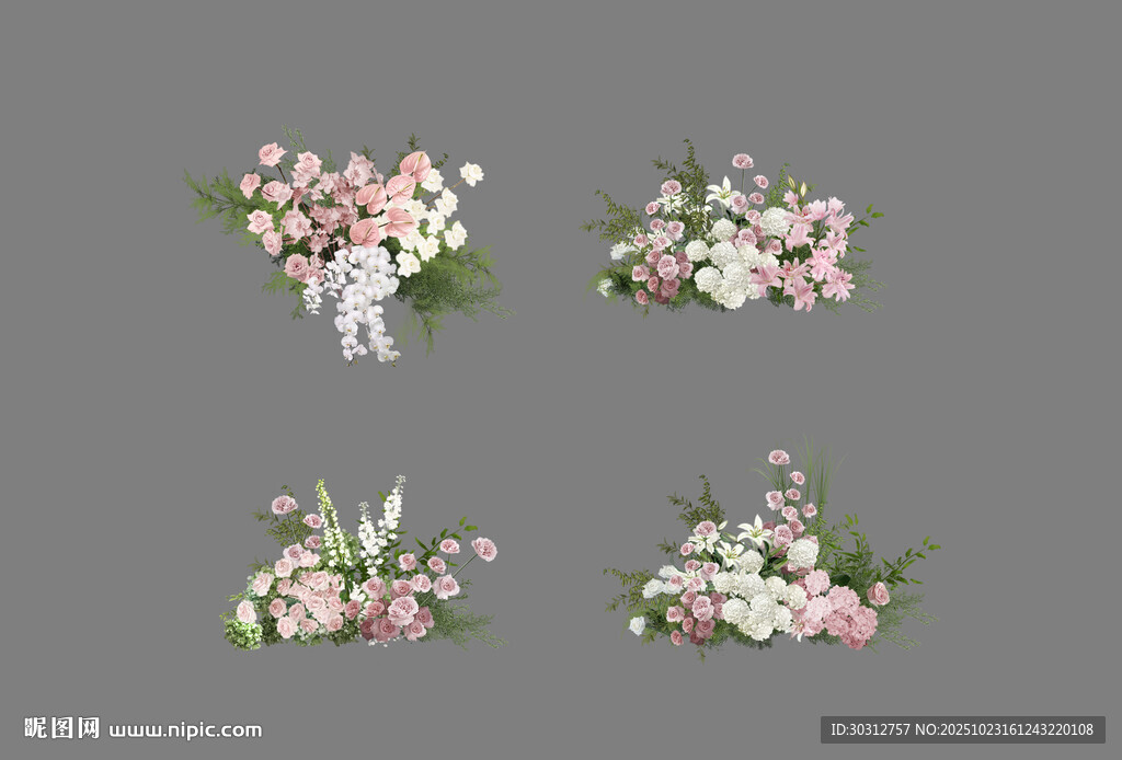 四组精美花卉装饰图案