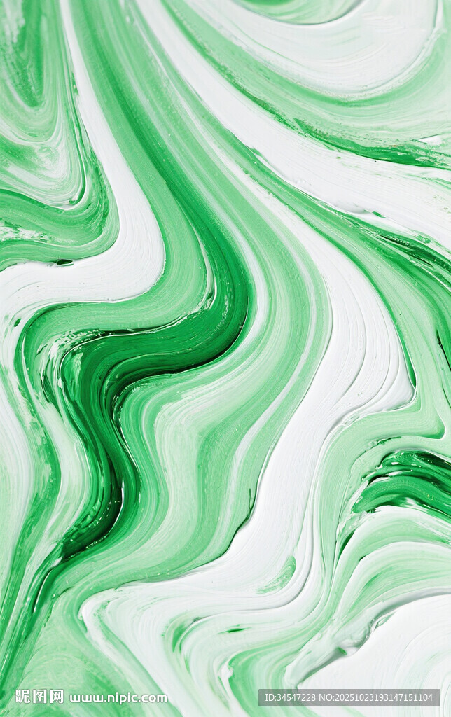 绿色流体油画笔触背景