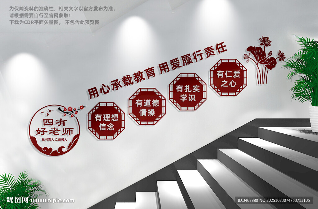 教师楼梯文化墙