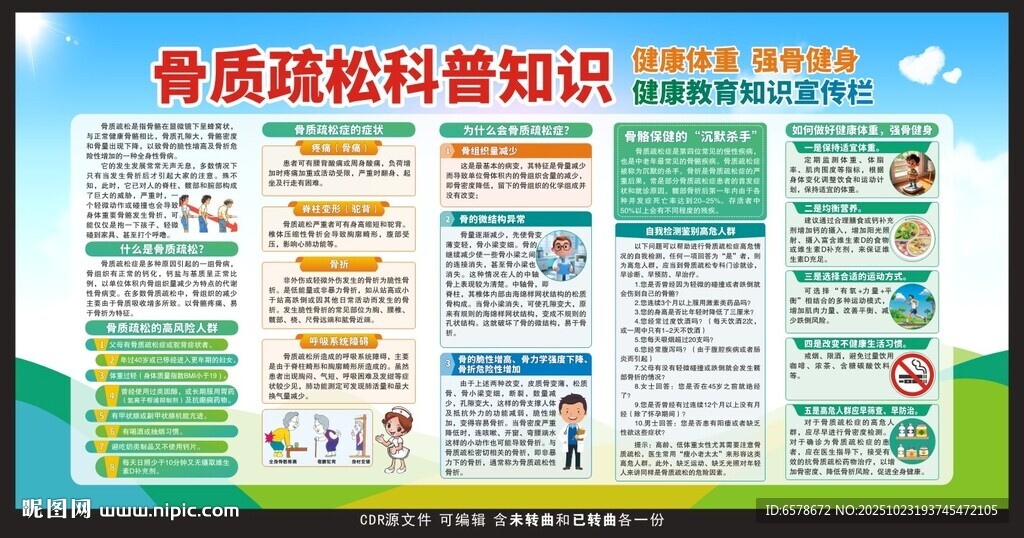 骨质疏松科普知识宣传栏
