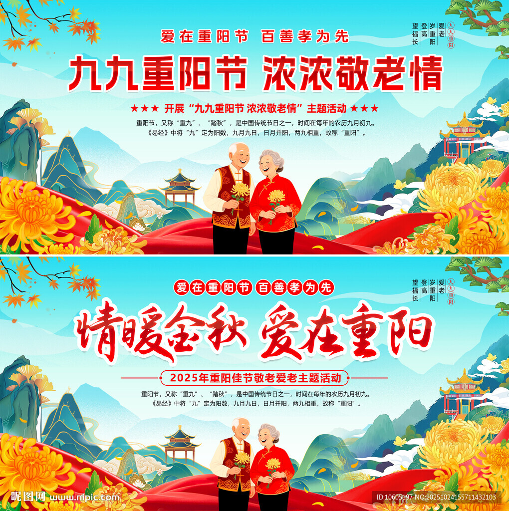 九九重阳节 敬老宣传海报