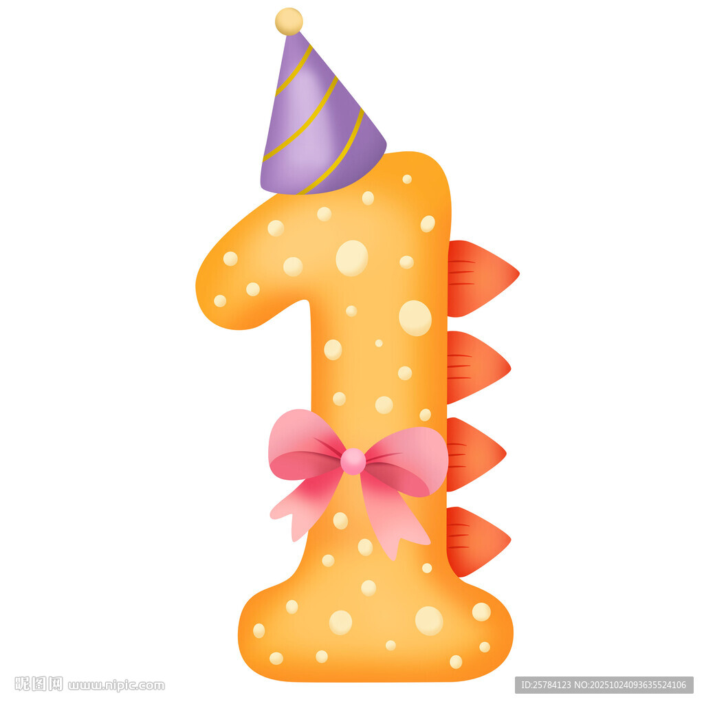 可爱恐龙派对生日数字1倒计时
