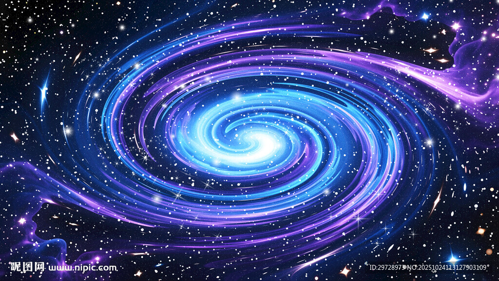 蓝紫色宇宙旋涡星空