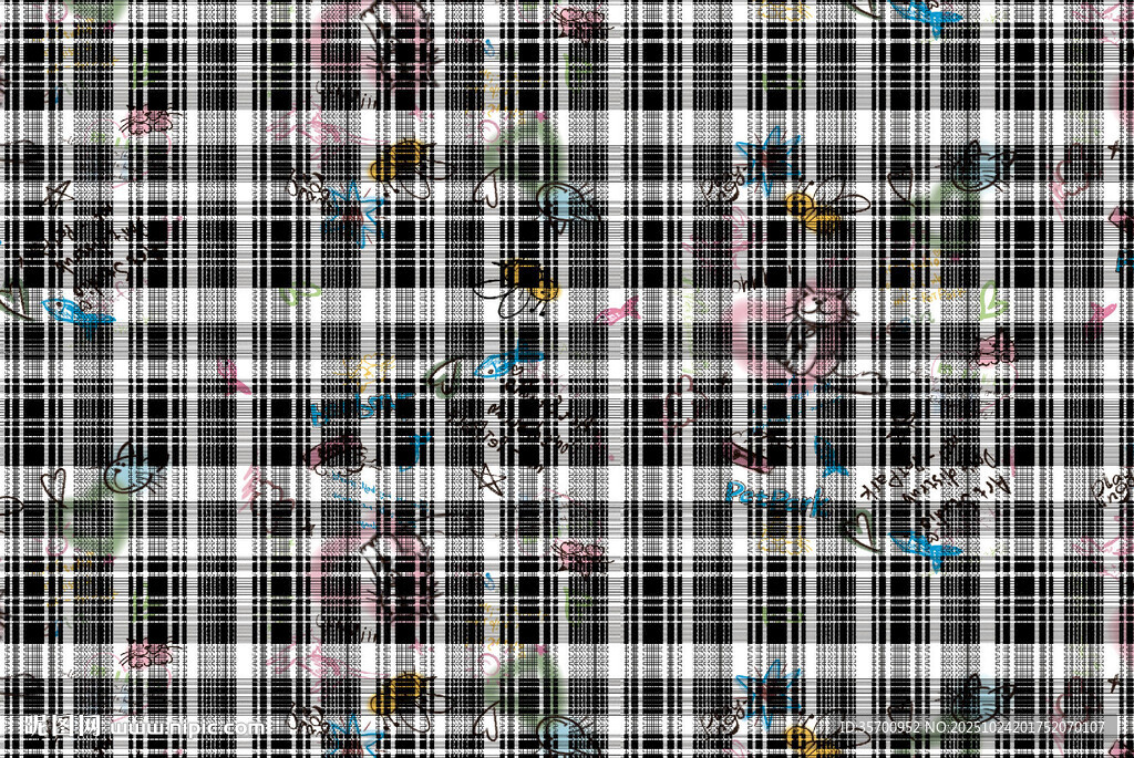 黑白卡通格子图案纹理背景