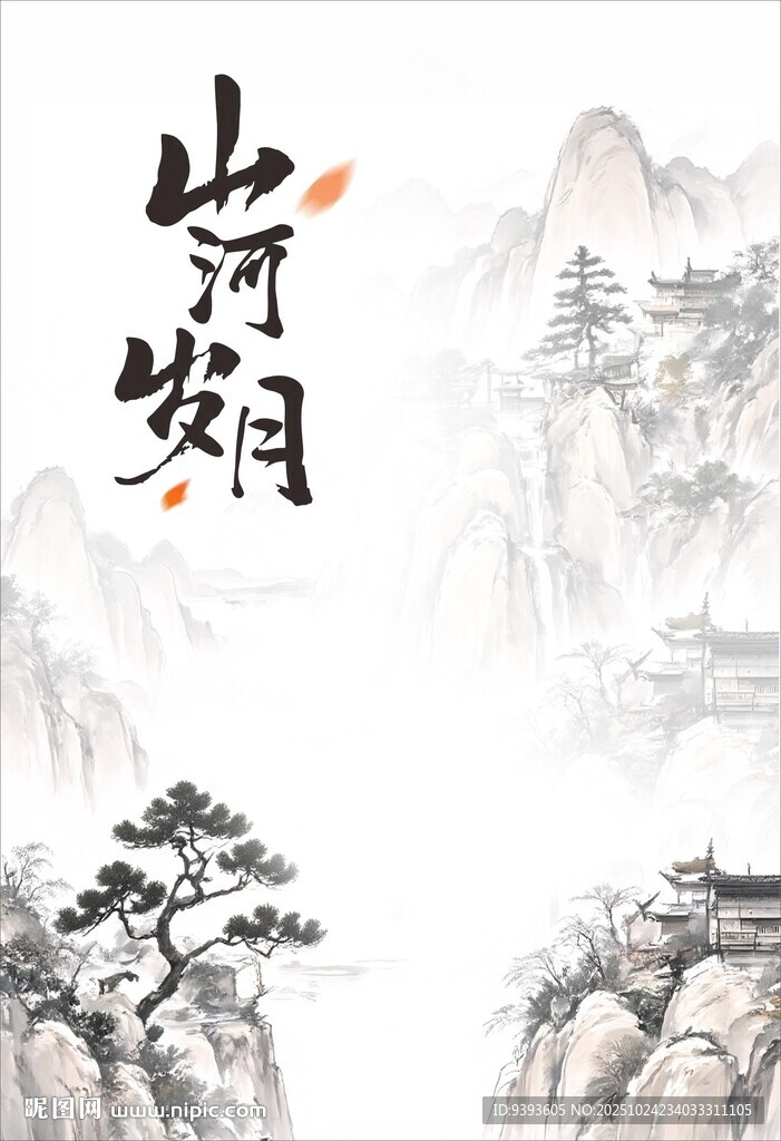 水墨画山河岁月