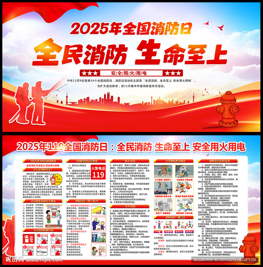 2025年消防宣传月主题展板