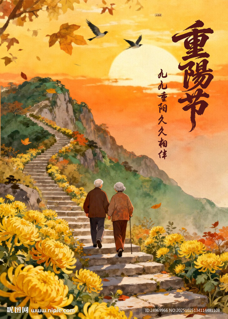 重阳漫步赏菊景