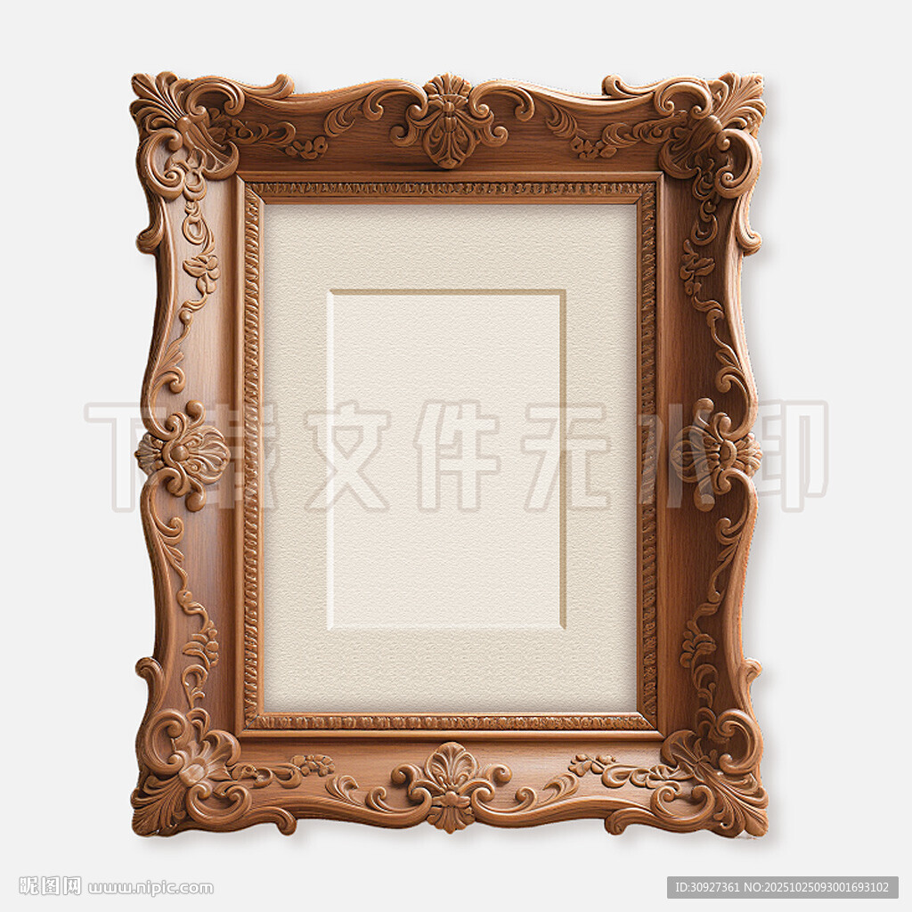 金色复古雕花画框