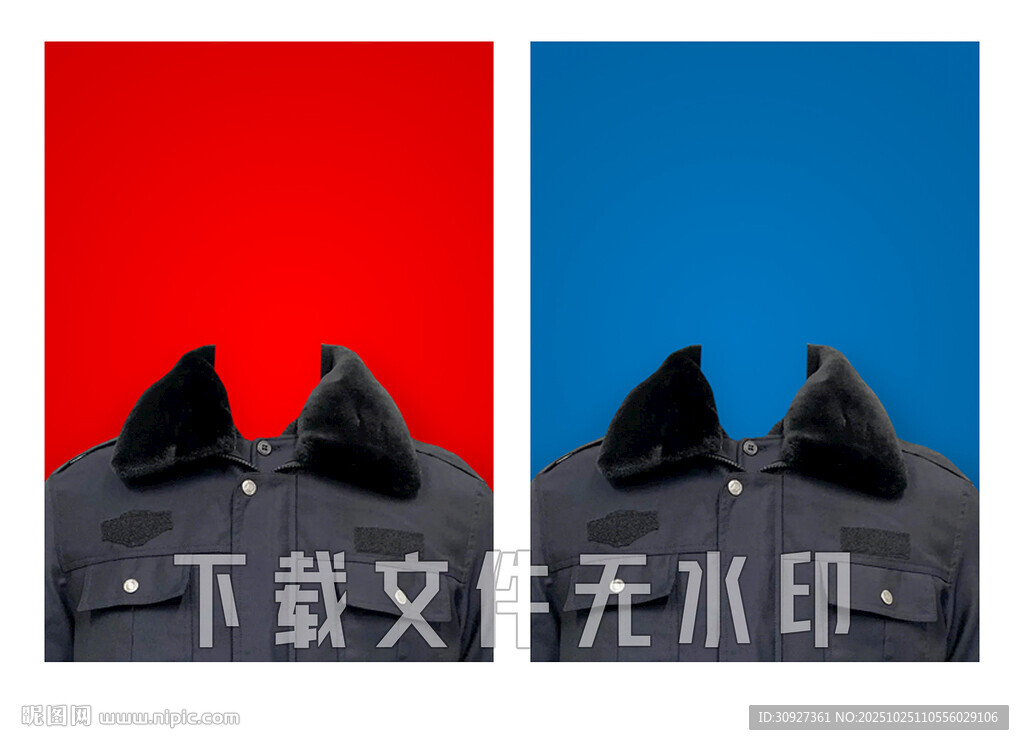 棉大衣证件照模版