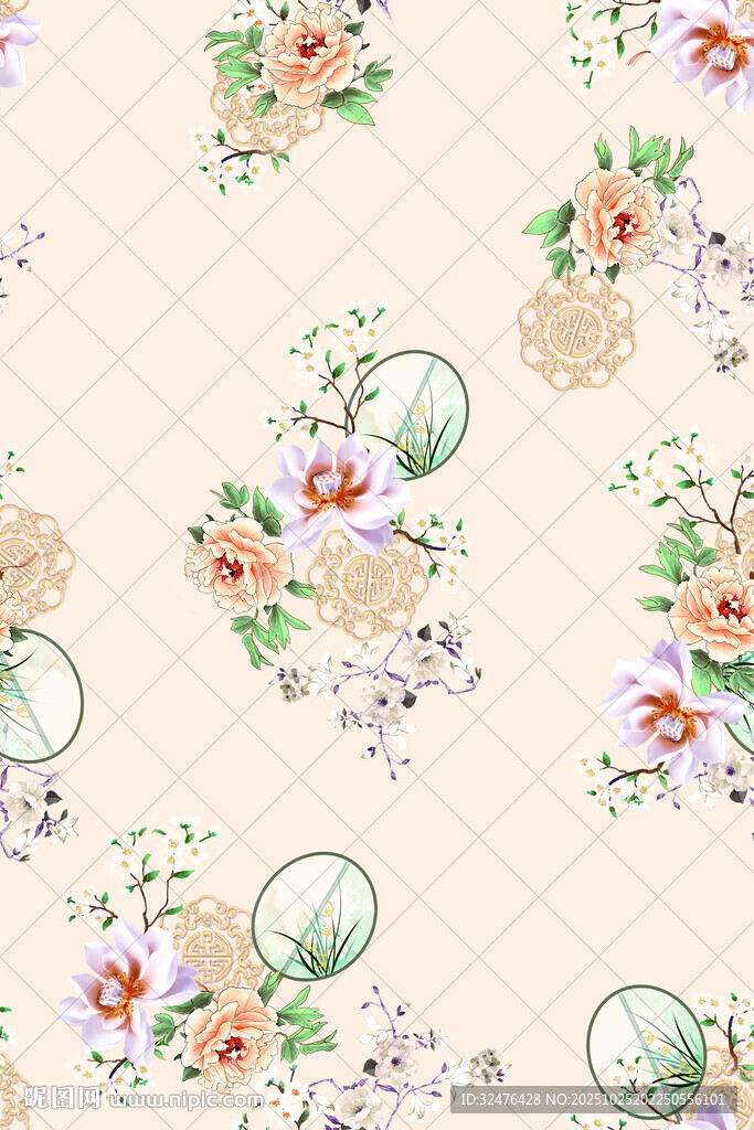 复古风花卉图案纹理