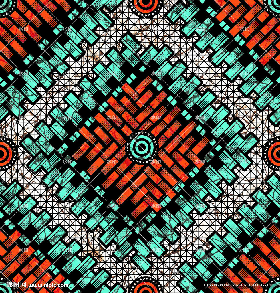 多彩几何图案纹理