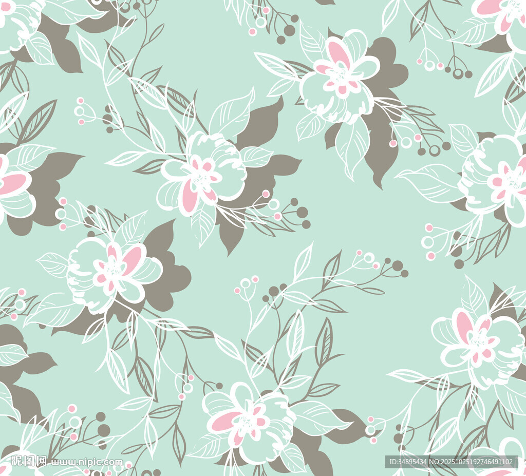 清新 花卉  手绘花 碎花