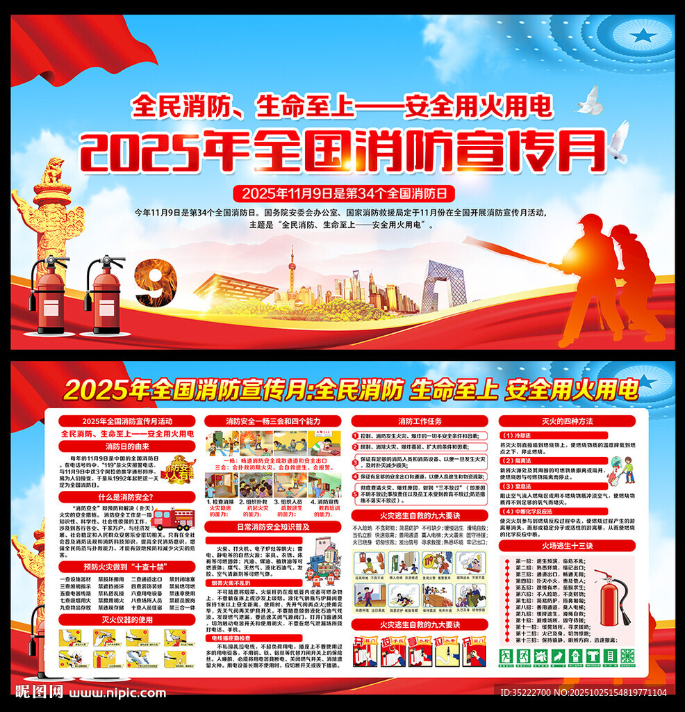 2025年119消防宣传月展板
