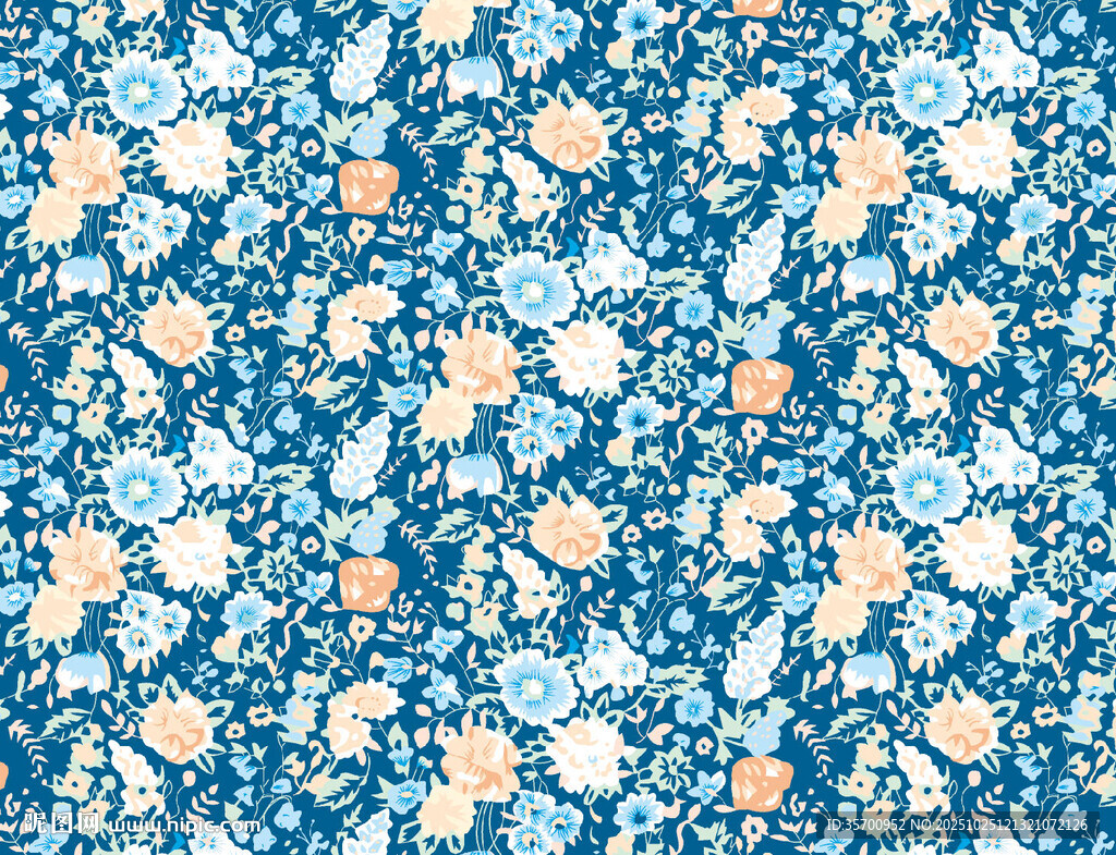 蓝底小碎花纹理图案