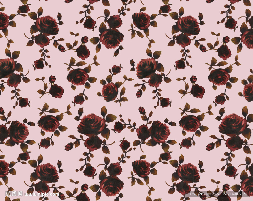 粉色玫瑰花卉图案布料