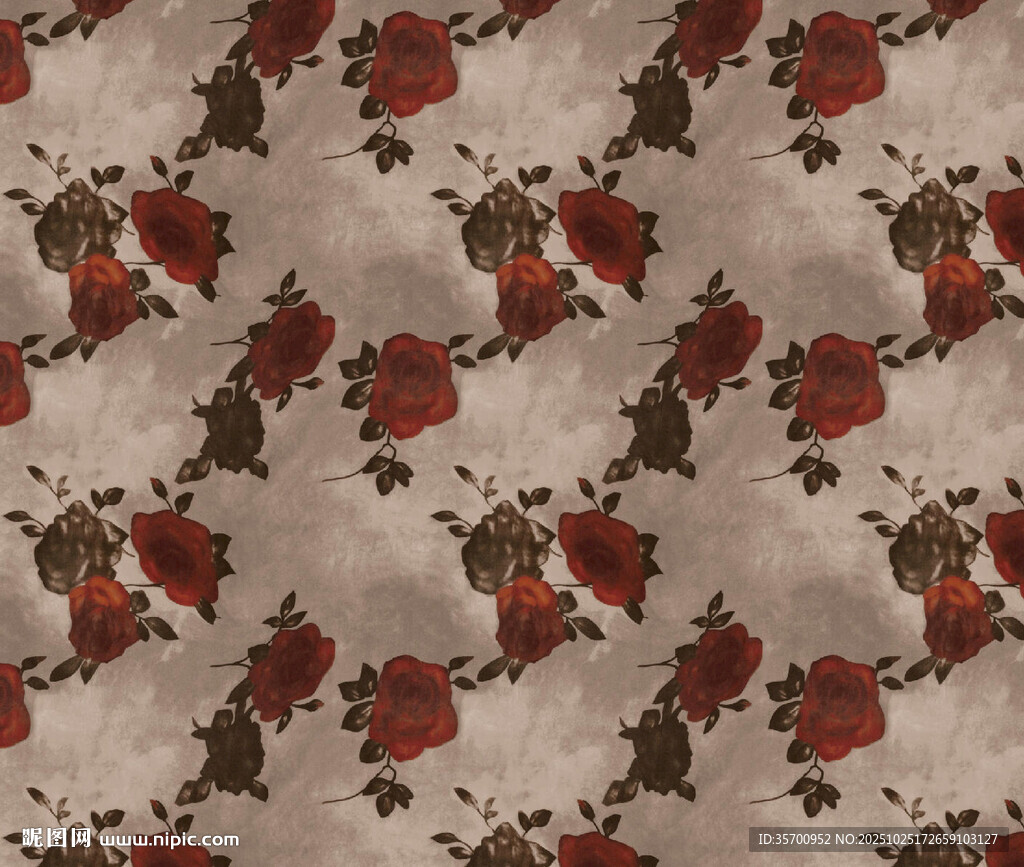 复古花卉图案布料