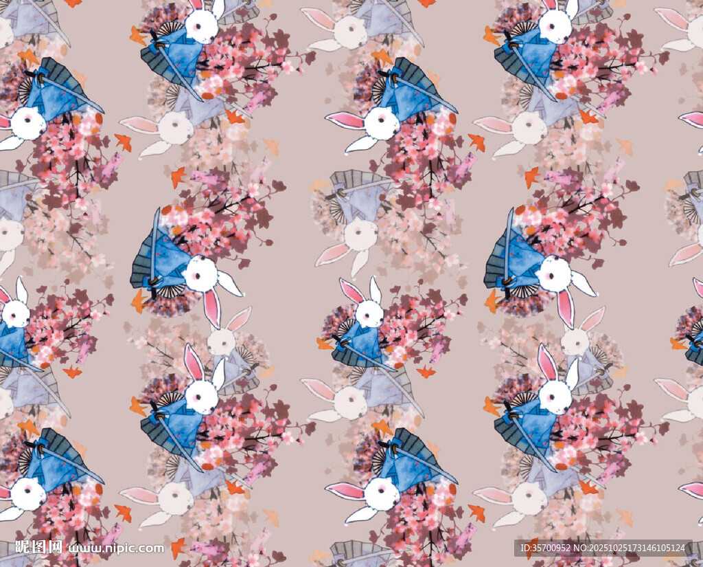 多彩花卉图案背景纹理