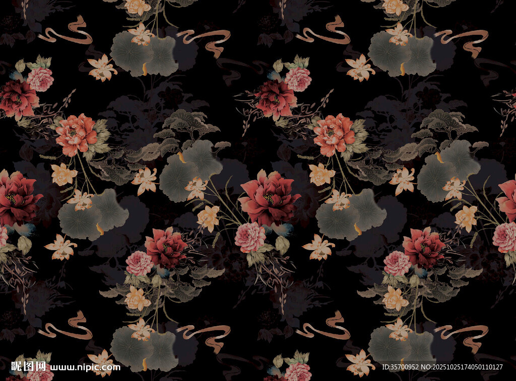 复古花卉图案背景