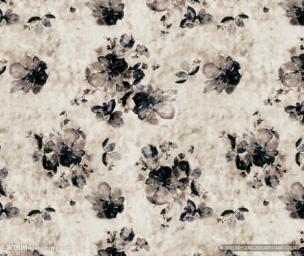 水墨花卉图案纹理背景