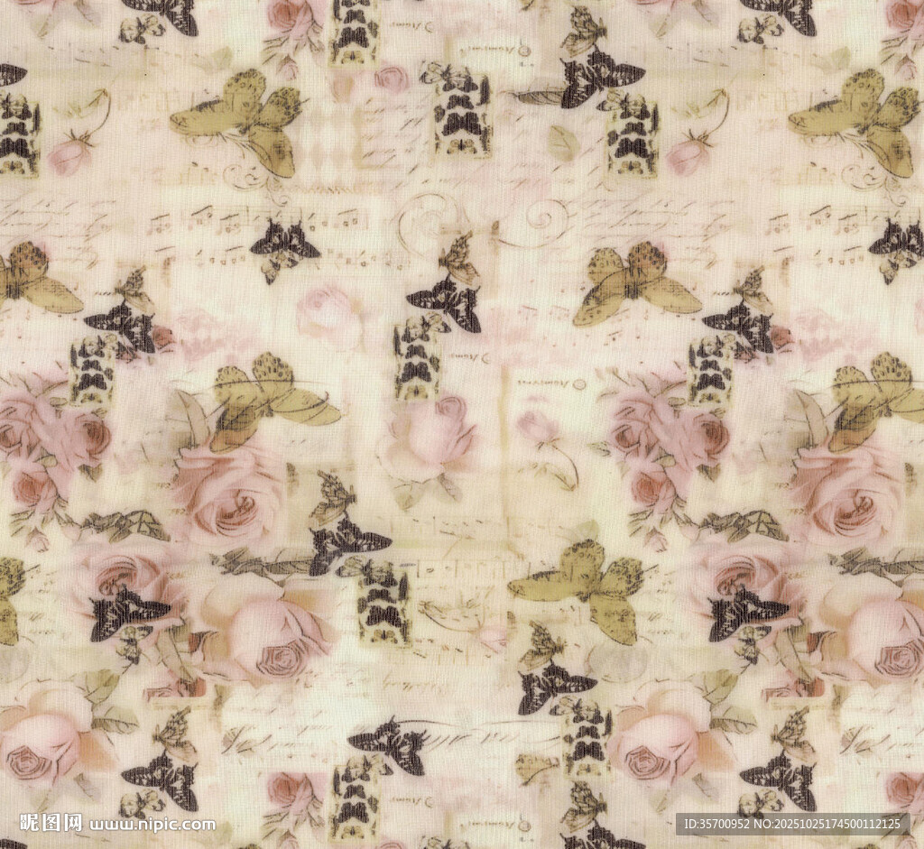 复古花卉图案布料