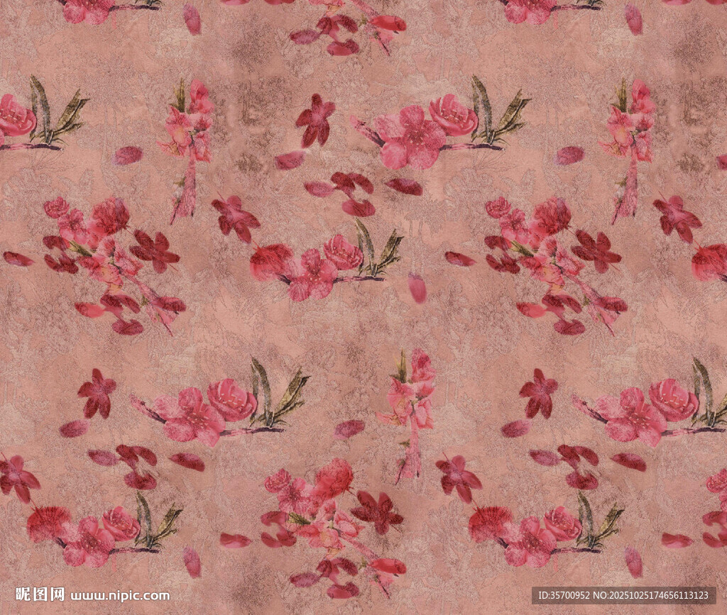 粉色花卉图案布料
