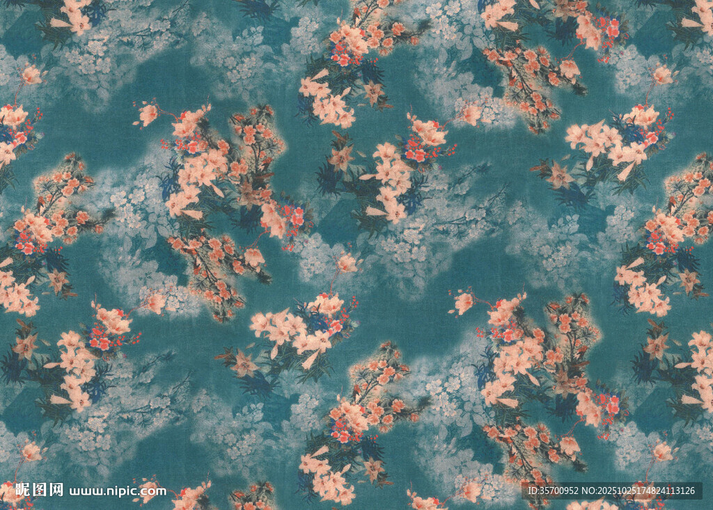 复古花卉图案纹理背景