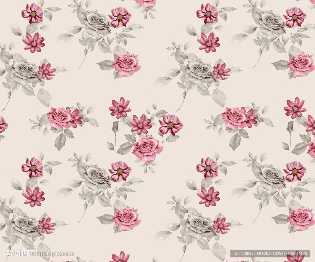 花卉图案布料纹理