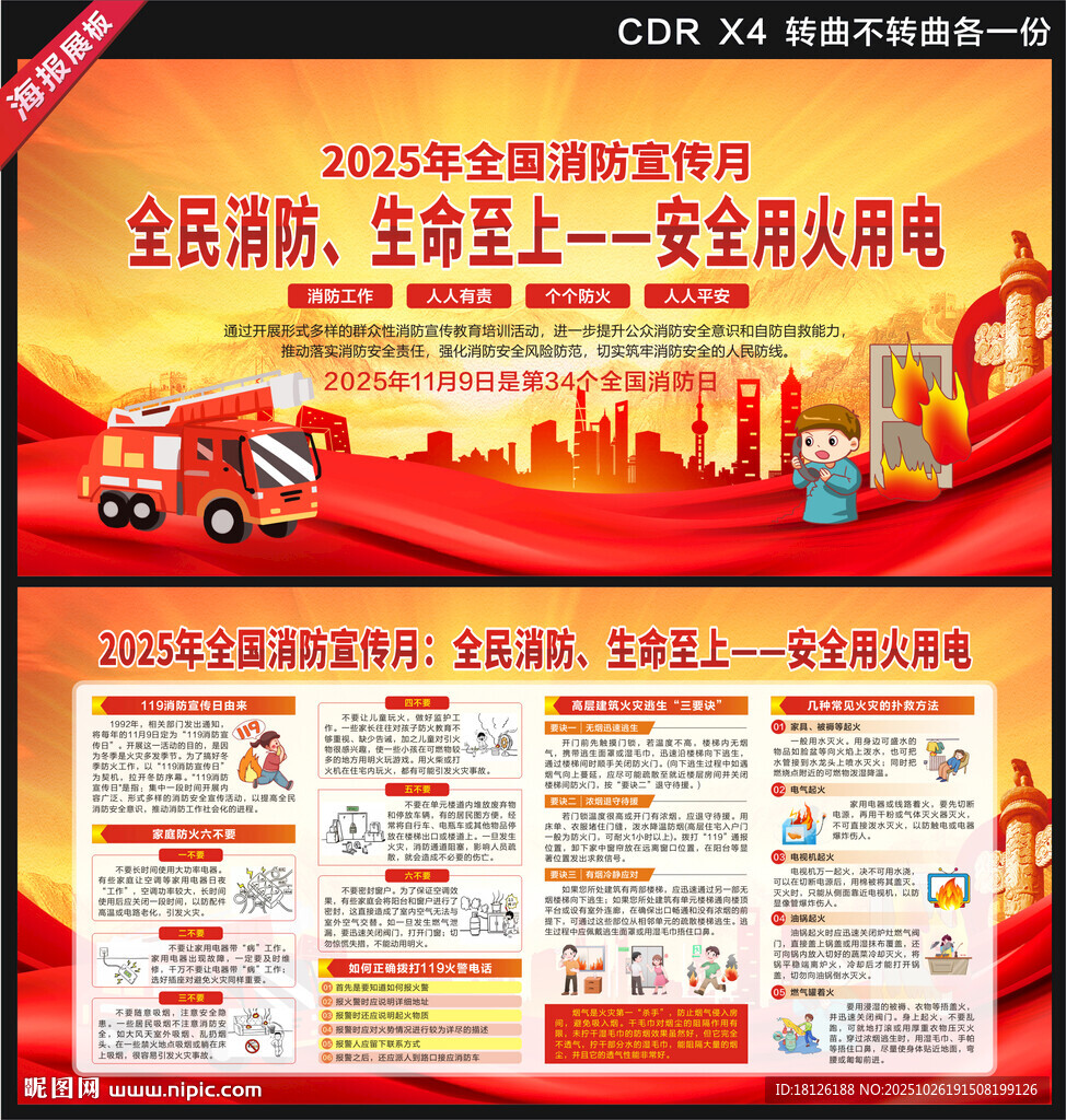 2025全国消防宣传月展板