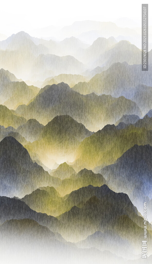 云雾水墨群山