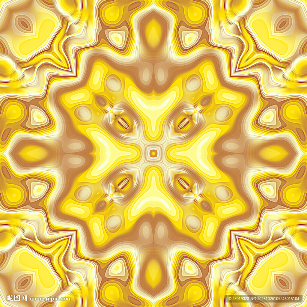绚丽黄色几何花纹图案
