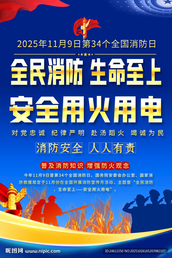 全民消防宣传海报